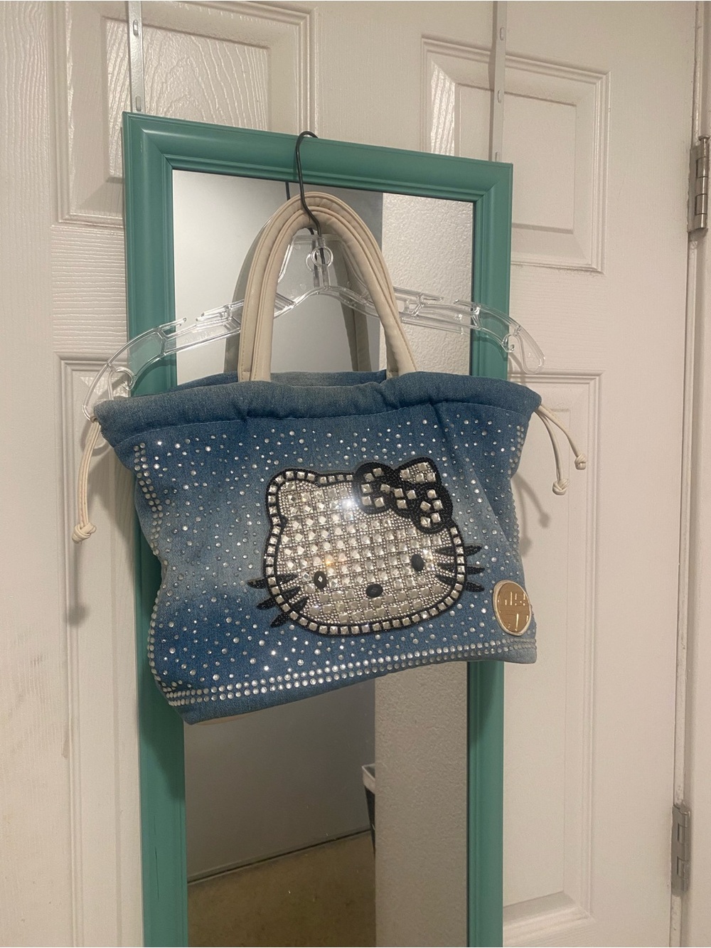 Hello Kitty Blue Denim rhinestone purse